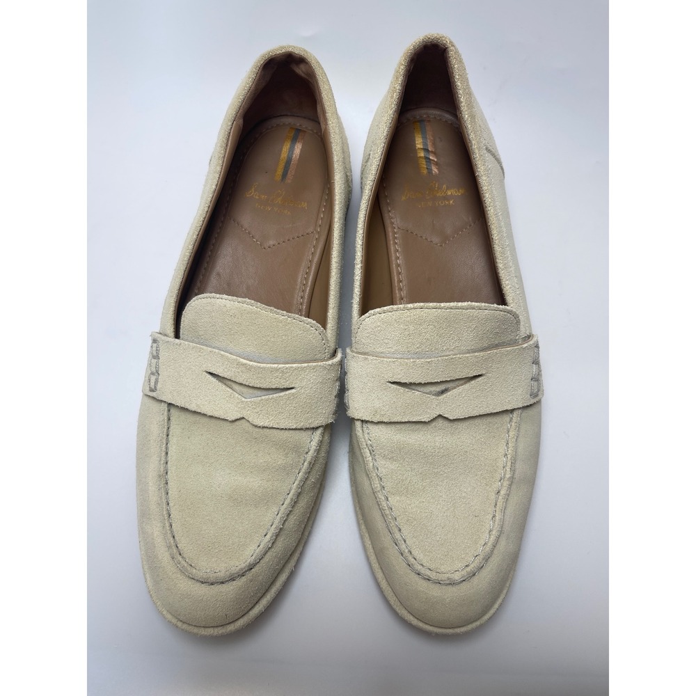Sam Edelman Beige Suede Penny Loafers